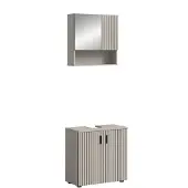 Furnilux Badcombinatie kasjmier met spiegelkast compacte 2-delige set voor kleine