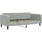 vidaXL Slaapbank 100x190 cm fluweel lichtgrijs