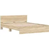 vidaXL Bedframe Wandgemonteerd Sonoma 152 x 203 cm Bewerkt hout