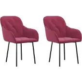 Syfax Eetkamerstoelen 2 st fluweel wijnrood