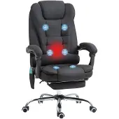 Vinsetto bureaustoel met massagefunctie - 65 x70x111-119 cm - zwart