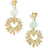 Yehwang Oorbellen Statement - Long Love Heart - Green - Zomer - Trending