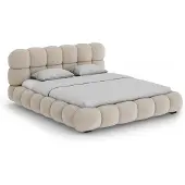 Goossens Gestoffeerd Bedframe Cloud, 180 x 200 cm Stof Ahenk 9856 sand