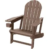 ML-Design Tuinstoel Adirondack ligstoel tuinstoel weerbestendig HDPE kunststof tot 180 kg Bruin