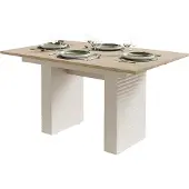 Lookway Uittrekbare tafel FLORENCE met vier stoelen, geolied eikenhout / kasjmier