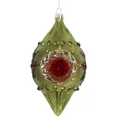 Clayre & Eef Kerstbal Overig 8x7x15 cm Groen Glas Kerstballen
