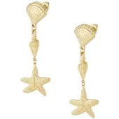 Yehwang triple Shell oorbellen- schelp- zeester- goudkleur