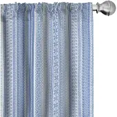 Abakuhaus Gordijnen – Chevron Bloem – 2x75x245 cm – Lichtblauw/Blauw