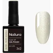 Nailura - Gel Polish 362 - Silver White Sparkle - 10 ml