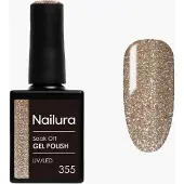 Nailura - Gel Polish 355 - Bronze Silver Glitter - 10 ml