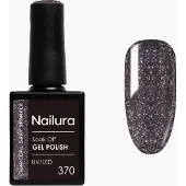 Nailura - Gel Polish 370 - Charcoal Gray Sparkle - 10 ml
