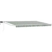 vidaXL Handbediende luifel met LED's Groen en Wit 4 × 3 m