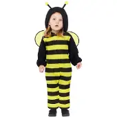 Amscan bijen onesie babykostuum fleece romper met vleugels 12-18m.