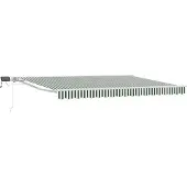 vidaXL Handbediende luifel met LED's Groen en Wit 4 × 3 m