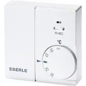 Eberle Serie Instat 868 Ruimteklokthermostaat H2.55xB7.5xD7.5cm draadloos Wit