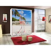 Fun-Möbel Kledingkast GILES: Schuifdeurkledingkast met grafische prints, 155x215 cm