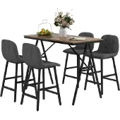 HOMCOM Bartisch-Set mit verstellbare Füße 835-875V80