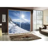 Fun-Möbel Kledingkast GILES: Schuifdeurkledingkast met grafische prints, 205x215 cm