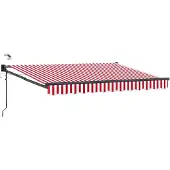 vidaXL Elektrisch Uitschuifbare Zonneluifel Rood en wit 3 x 2,5 m