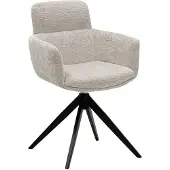 Kick Collection Draaistoel Niek - Draaistoel - Luxe textuurstof 360 graden draaibaar - Champagne