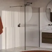 Brauer Oblivion inloopdouche ribbelglas 120cm met 30cm zijwand gunmetal geborsteld PVD