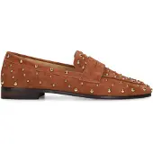 Manfield Oranje suède loafers met studs | Maat 36