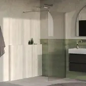 Brauer Oblivion inloopdouche ribbelglas 100cm RVS geborsteld PVD
