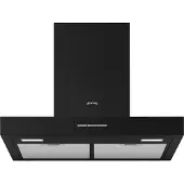 Smeg Wandkap Afzuigkap, Wandkap, Universeel, Matt Black, 60 cm, A