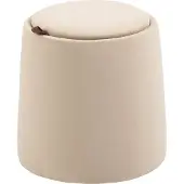OEM HOMdotCOM 2-in-1 fluwelen krukje inclusief opbergruimte en afneembaar deksel, beige
