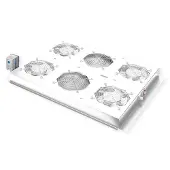 Roline 19-inch dakventilatorunit, 4 ventilatoren, thermostaat voor serverkast, grijs