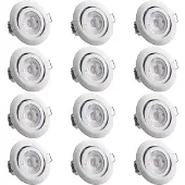 Monzana LED Inbouwspots Krog 12 stuks Wit Dimbaar