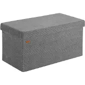 Casaria Opbergbank Antraciet Koord 76x38x38cm MDF opvouwbaar