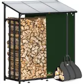 Gardebruk Brandhoutrek Antraciet 198x163x70cm met zeil + tas