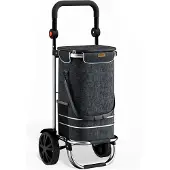 Monzana Boodschappentrolley Zwart Alu 56L 31x24x54cm