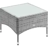 Casaria Polyrotan Bijzettafel Grijs 58x58x42cm