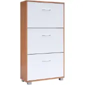 Casaria Schoenenkast Beuken / Wit 3 Kleppen 115x60x24cm