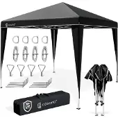Casaria Paviljoen Capri Zwart 3x3m UV-bescherming 50+