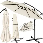 Kingsleeve Zweefparasol - Ø330cm UV-Bescherming 80+ Slinger - Crème
