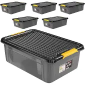 Monzana Opbergbox Set van 6 Grijs/Antraciet 58x39x16cm stapelbaar