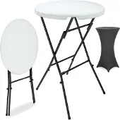 Casaria Statafel Wit Ø72cm + Statafelhoes Anthrazit Ø70cm
