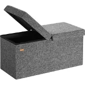 Casaria Opbergbank Donkergrijs 80x40x40cm met opbergvak opvouwbaar