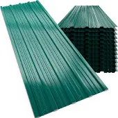 Gardebruk Trapezium Dakplaten 12 Stuks Groen Metaal 129x46cm