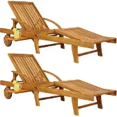 Casaria Ligbed Tami Sun Set van 2 Acaciahout