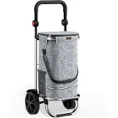 Monzana Boodschappentrolley Grijs Alu 56L 31x24x54cm