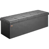 Casaria Opbergkist Zwart MDF Kunstleer 115x40x40cm 131L