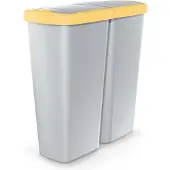 Monzana Afvalbak Duo grijs/geel 50L 55x25x57cm
