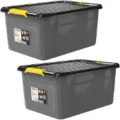 Monzana Opbergbox Set van 2 Grijs/Antraciet 58x39x25cm stapelbaar