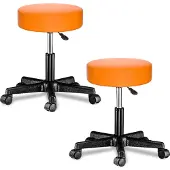 Casaria Verstelbare Draaikruk - 46/60cm Zithoogte – 2 Stuks Oranje