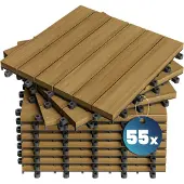 Casaria Houten tegel eucalyptus set van 55 30x30cm