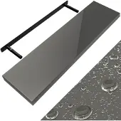 Casaria Wandplank Zwevend - 90 cm 15kg Belastbaar - Hoogglans Grijs